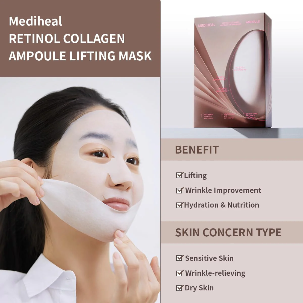 MEDIHEAL Retinol Collagen Ampoule Lifting Mask