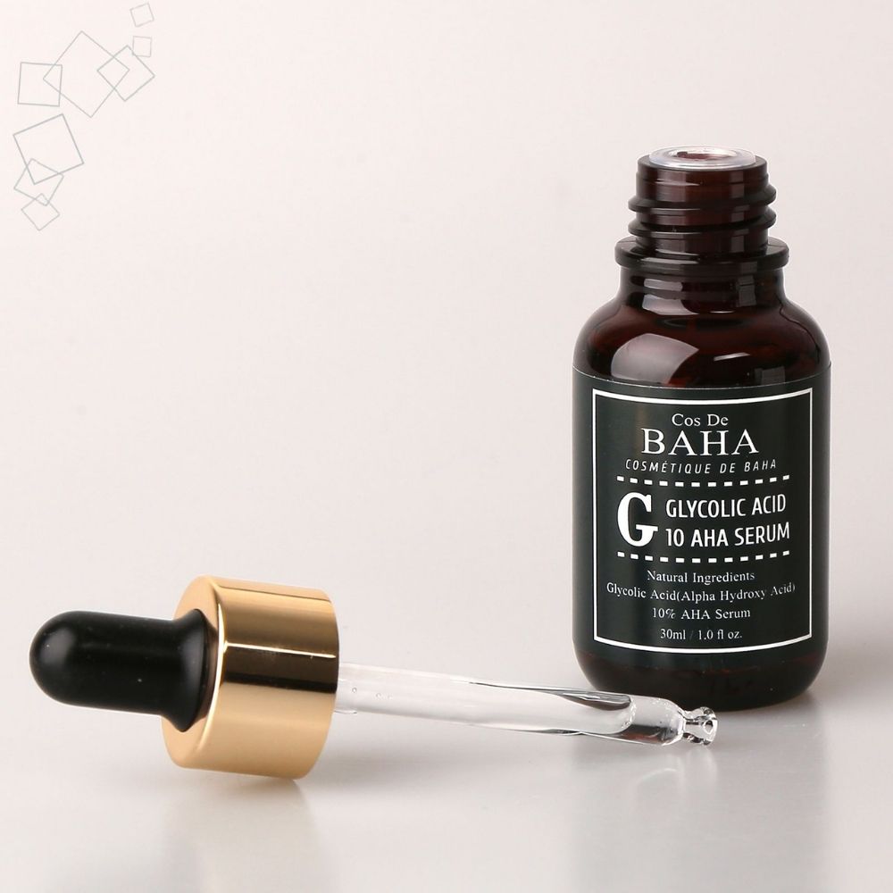 COS DE BAHA Glycolic Serum 30ml (G)With Naturals Ingredients, 30ml - Aha, Smooth Scars + Exfoliates