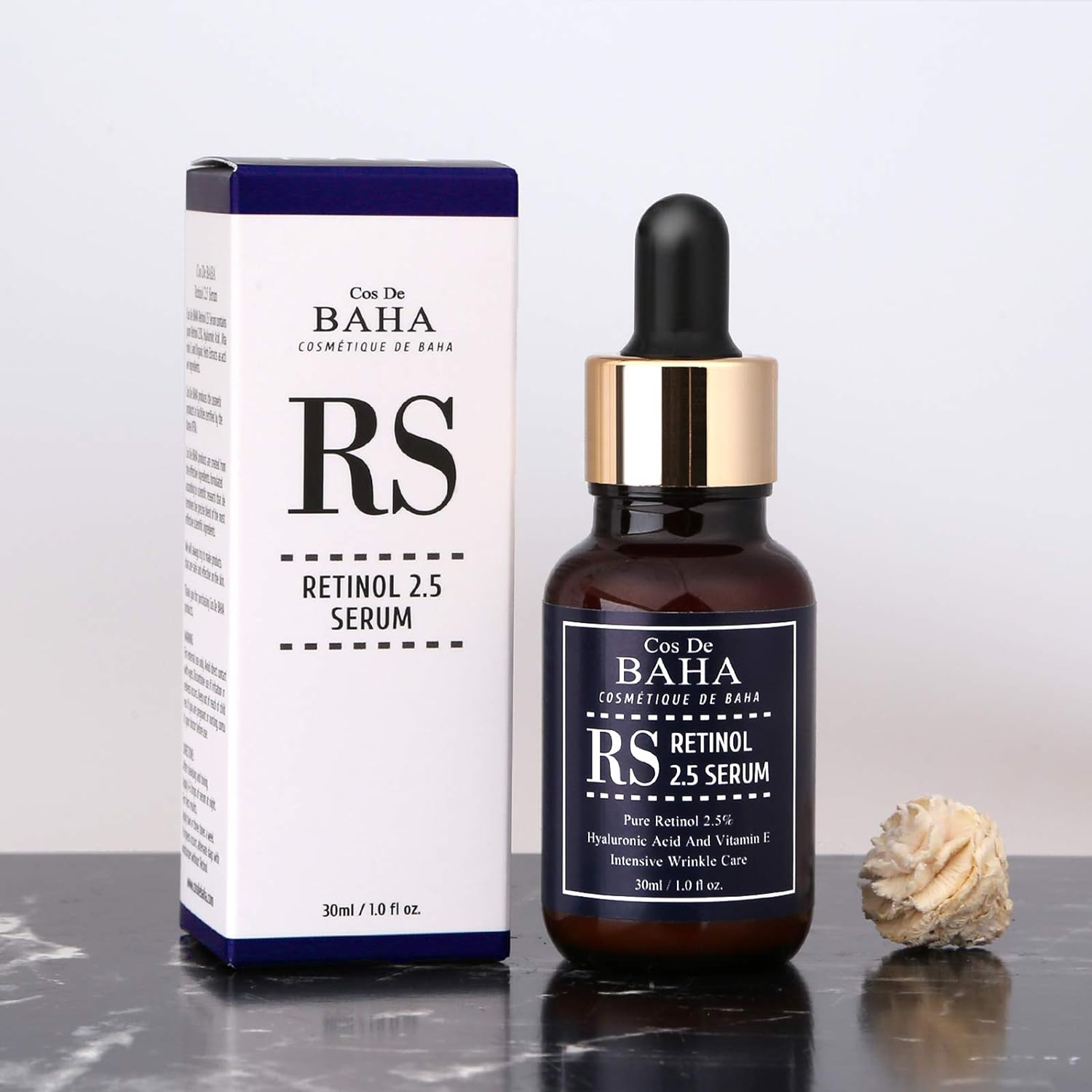 COS DE BAHA Retinol 2.5% Serum 30ml (RS)  with Niacinamide & Vitamin E