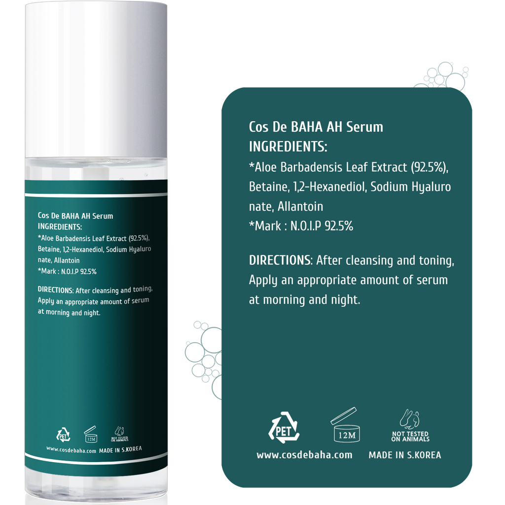 COS DE BAHA Aloe Leaf Ext Hyaluronic Acid Serum 120ml(AH)
