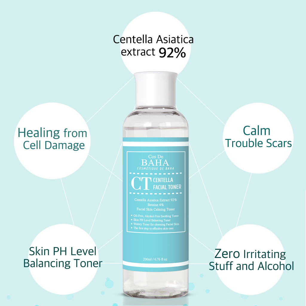 COS DE BAHA Centella Facial Toner 200ml (CT)