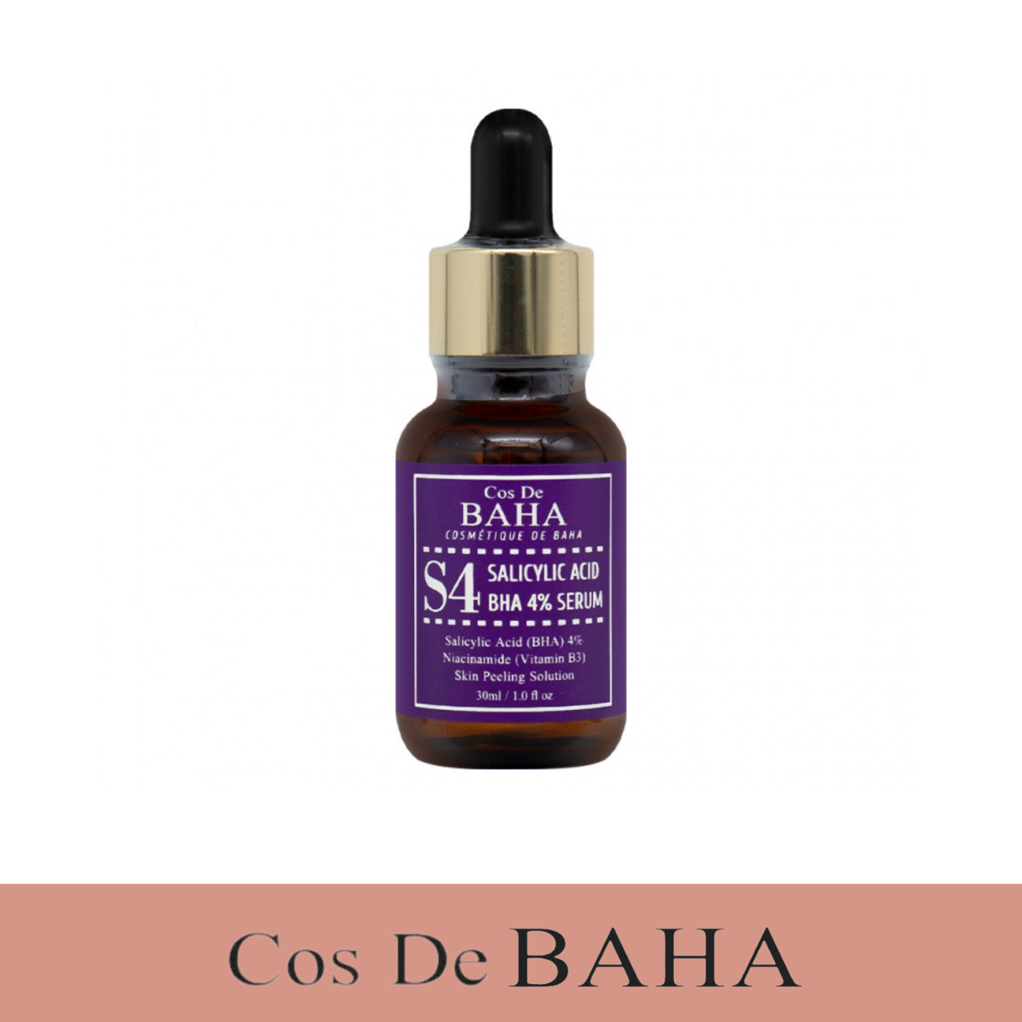 COS DE BAHA Salicylic Acid 4% Serum 30ml (S4)with Niacinamide - Acne Spot Treatment, Redness Relief