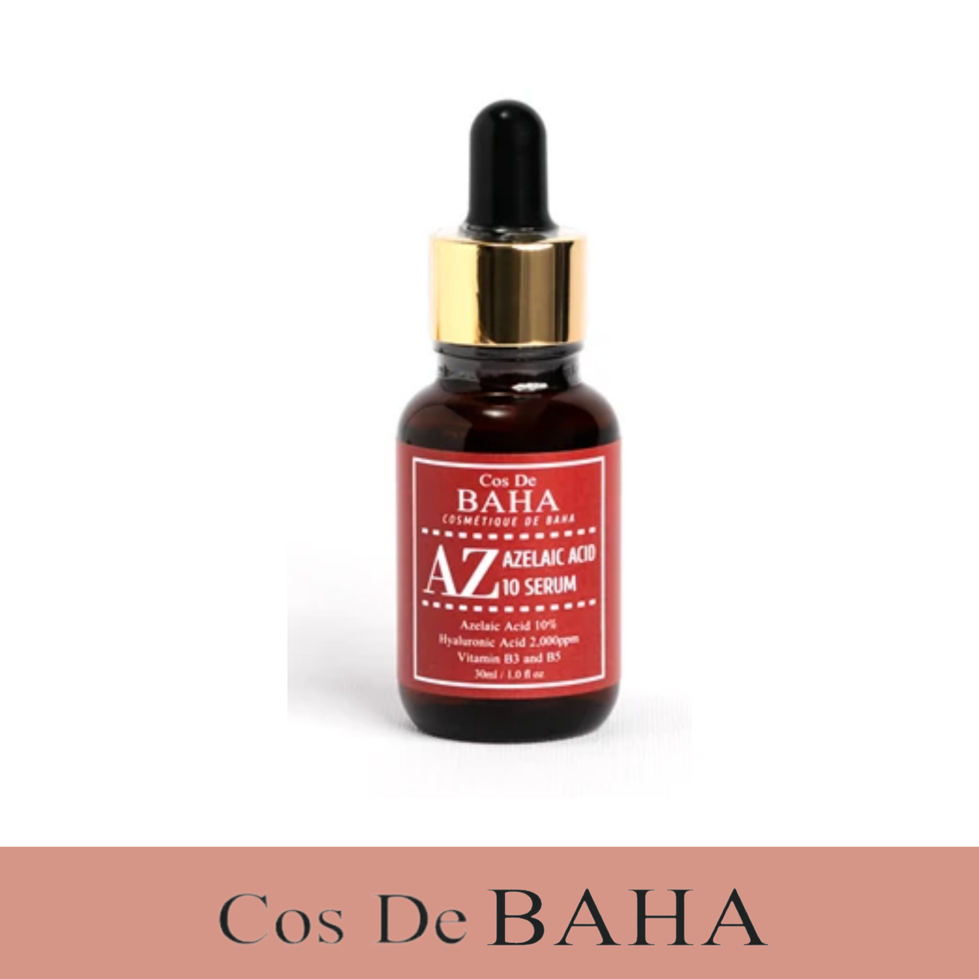 COS DE BAHA Azelaic acid 10% serum 30ml (az) - acne scar removal + redness relief face