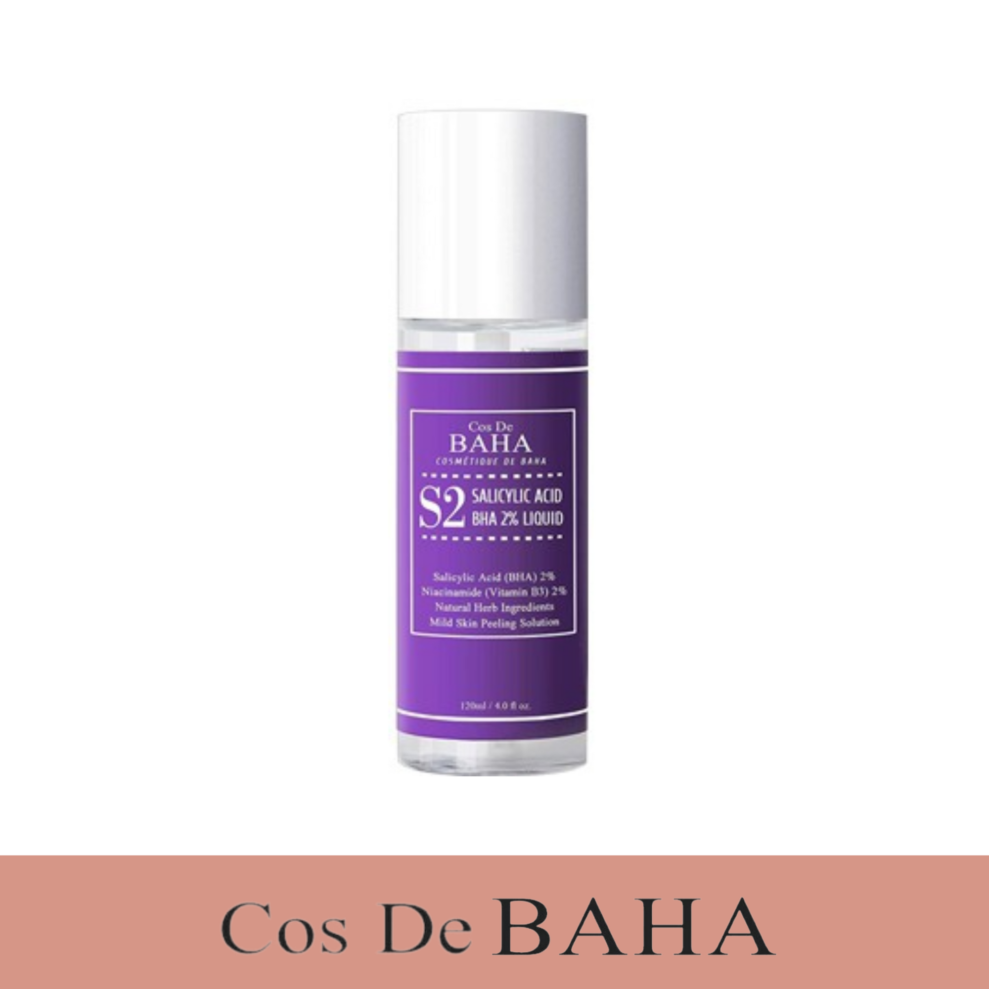 COS DE BAHA Salicylic Acid 2% Liquid 120ml (S2) with Niacinamide - Acne Spot Treatment