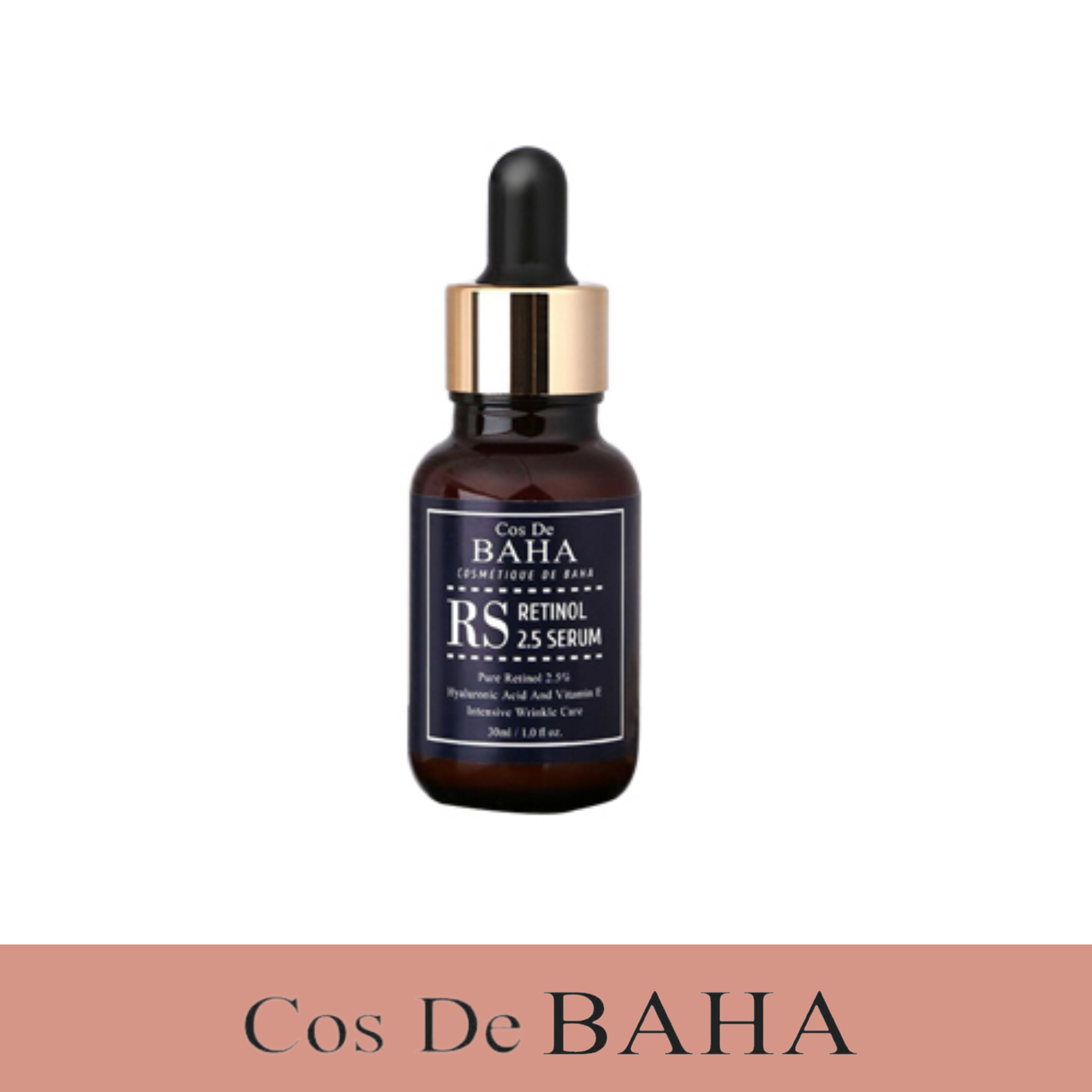 COS DE BAHA Retinol 2.5% Serum 30ml (RS)  with Niacinamide & Vitamin E