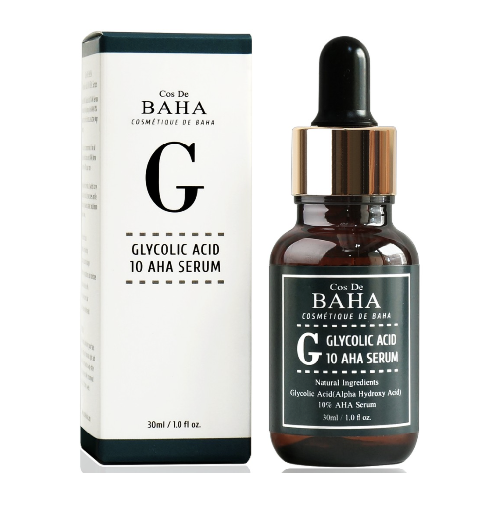 COS DE BAHA Glycolic Serum 30ml (G)With Naturals Ingredients, 30ml - Aha, Smooth Scars + Exfoliates