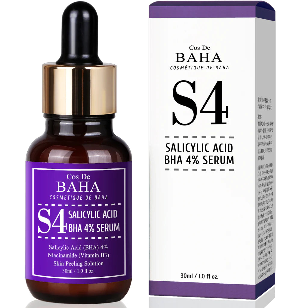 COS DE BAHA Salicylic Acid 4% Serum 30ml (S4)with Niacinamide - Acne Spot Treatment, Redness Relief