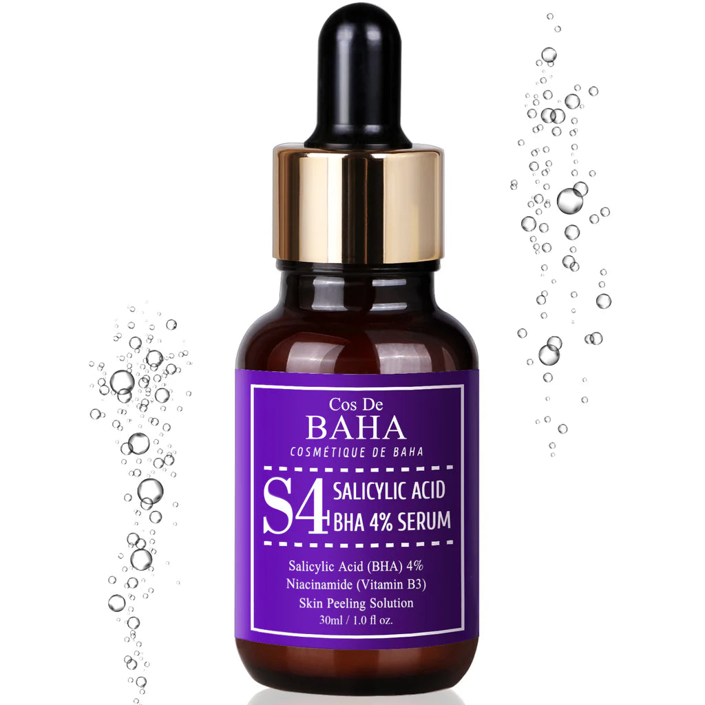 COS DE BAHA Salicylic Acid 4% Serum 30ml (S4)with Niacinamide - Acne Spot Treatment, Redness Relief