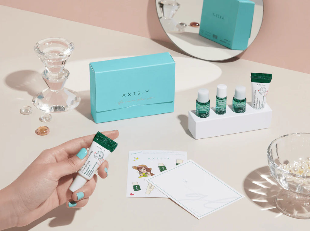 AXIS-Y THE MINI GLOW SET (Cleanser, Toner, Ampoule, Serum, Card)