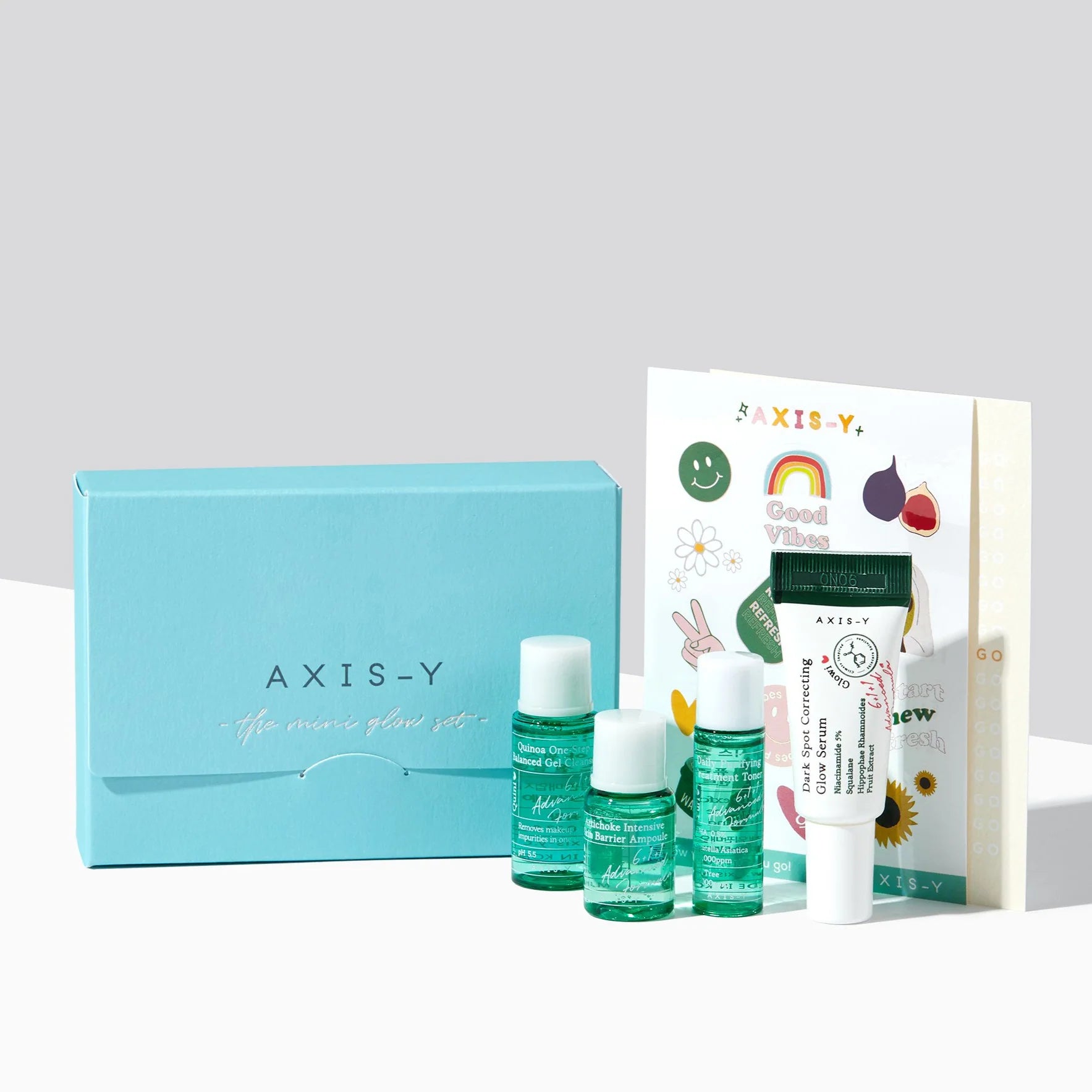 AXIS-Y THE MINI GLOW SET (Cleanser, Toner, Ampoule, Serum, Card)