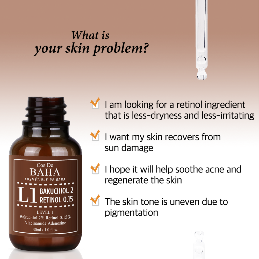 COS DE BAHA L1 Bakuchiol & Retinol Serum (L1) 30ml