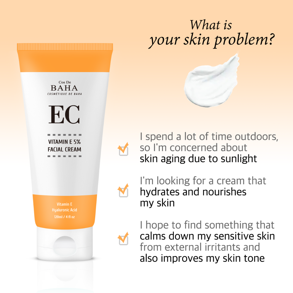 COS DE BAHA Vitamin E Gel Cream (EC120) 120ml