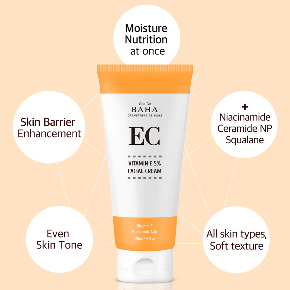 COS DE BAHA Vitamin E Gel Cream (EC120) 120ml